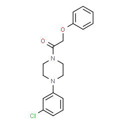 ChemSpider 2D Image | 1-[4-(3-Chlorophenyl)-1-piperazinyl]-2-phenoxyethanone | C18H19ClN2O2