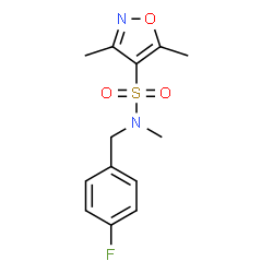 ChemSpider 2D Image | N-(4-Fluorobenzyl)-N,3,5-trimethyl-1,2-oxazole-4-sulfonamide | C13H15FN2O3S