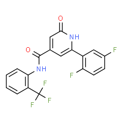 ChemSpider 2D Image | 6-(2,5-Difluorophenyl)-2-oxo-N-[2-(trifluoromethyl)phenyl]-1,2-dihydro-4-pyridinecarboxamide | C19H11F5N2O2