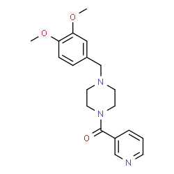 ChemSpider 2D Image | [4-(3,4-Dimethoxybenzyl)-1-piperazinyl](3-pyridinyl)methanone | C19H23N3O3
