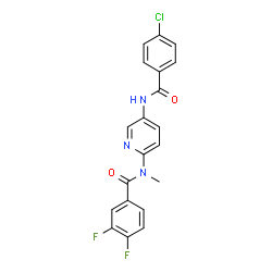 ChemSpider 2D Image | N-{5-[(4-Chlorobenzoyl)amino]-2-pyridinyl}-3,4-difluoro-N-methylbenzamide | C20H14ClF2N3O2