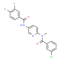 ChemSpider 2D Image | N-{6-[(3-Chlorobenzoyl)(methyl)amino]-3-pyridinyl}-3,4-difluorobenzamide | C20H14ClF2N3O2