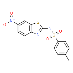 ChemSpider 2D Image | 4-Methyl-N-(6-nitro-1,3-benzothiazol-2-yl)benzenesulfonamide | C14H11N3O4S2