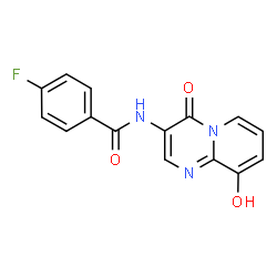 ChemSpider 2D Image | 4-Fluoro-N-(9-hydroxy-4-oxo-4H-pyrido[1,2-a]pyrimidin-3-yl)benzamide | C15H10FN3O3