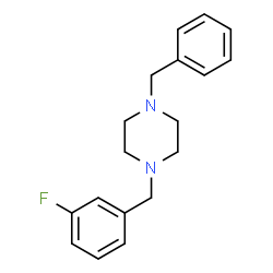 ChemSpider 2D Image | 1-Benzyl-4-(3-fluorobenzyl)piperazine | C18H21FN2