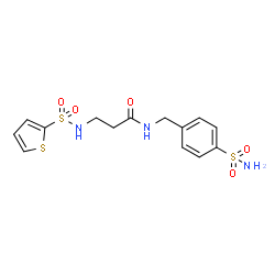 ChemSpider 2D Image | N-(4-Sulfamoylbenzyl)-N~3~-(2-thienylsulfonyl)-beta-alaninamide | C14H17N3O5S3