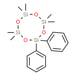 ChemSpider 2D Image | 2,2,4,4,6,6-Hexamethyl-8,8-diphenylcyclotetrasiloxane | C18H28O4Si4
