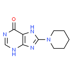 ChemSpider 2D Image | 8-(1-Piperidinyl)-3,7-dihydro-6H-purin-6-one | C10H13N5O