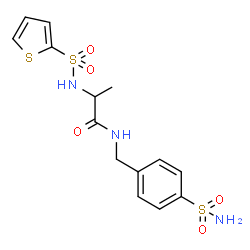 ChemSpider 2D Image | N-(4-Sulfamoylbenzyl)-N~2~-(2-thienylsulfonyl)alaninamide | C14H17N3O5S3
