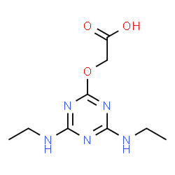 ChemSpider 2D Image | {[4,6-Bis(ethylamino)-1,3,5-triazin-2-yl]oxy}acetic acid | C9H15N5O3