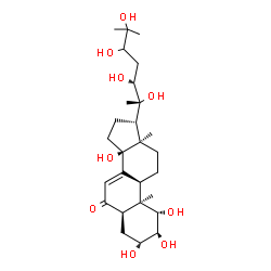 ChemSpider 2D Image | (1beta,2alpha,3beta,5beta,9beta,22R)-1,2,3,14,20,22,24,25-Octahydroxycholest-7-en-6-one | C27H44O9