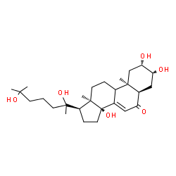 ChemSpider 2D Image | (2beta,3beta,5beta,9xi,17alpha,20xi)-2,3,14,20,25-Pentahydroxycholest-7-en-6-one | C27H44O6