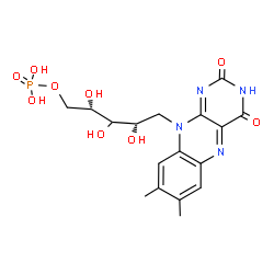 ChemSpider 2D Image | (3xi)-1-Deoxy-1-(7,8-dimethyl-2,4-dioxo-3,4-dihydrobenzo[g]pteridin-10(2H)-yl)-5-O-phosphono-L-threo-pentitol | C17H21N4O9P