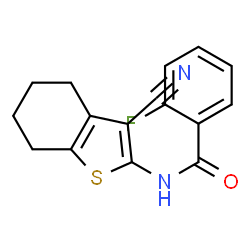 ChemSpider 2D Image | N-(3-cyano-4,5,6,7-tetrahydro-1-benzothien-2-yl)-2-fluorobenzamide | C16H13FN2OS