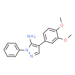 ChemSpider 2D Image | 4-(3,4-Dimethoxyphenyl)-1-phenyl-1H-pyrazol-5-amine | C17H17N3O2