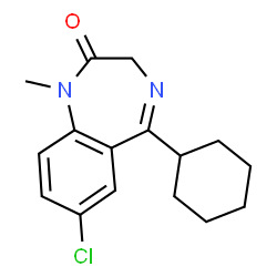 ChemSpider 2D Image | 7-chloro-5-cyclohexyl-1,3-dihydro-1-methyl-2H-1,4-benzodiazepin-2-one | C16H19ClN2O
