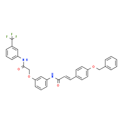 ChemSpider 2D Image | (2E)-3-[4-(Benzyloxy)phenyl]-N-[3-(2-oxo-2-{[3-(trifluoromethyl)phenyl]amino}ethoxy)phenyl]acrylamide | C31H25F3N2O4