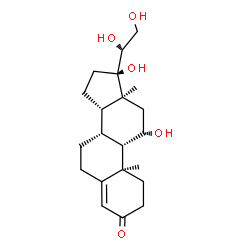 ChemSpider 2D Image | (8alpha,11beta,20R)-11,17,20,21-Tetrahydroxypregn-4-en-3-one | C21H32O5