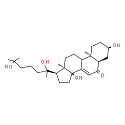 ChemSpider 2D Image | (3alpha,5beta,9xi,17alpha,20xi)-3,14,20,25-Tetrahydroxycholest-7-en-6-one | C27H44O5