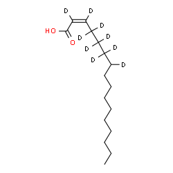 ChemSpider 2D Image | (2Z)-(2,3,4,4,5,5,6,6,7-~2~H_9_)-2-Hexadecenoic acid | C16H21D9O2