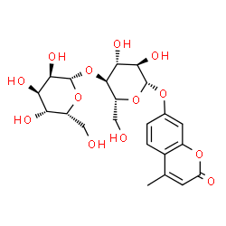 ChemSpider 2D Image | 4-Methyl-2-oxo-2H-chromen-7-yl 4-O-beta-D-gulopyranosyl-beta-D-glucopyranoside | C22H28O13