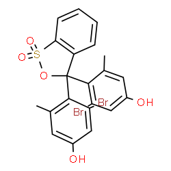 ChemSpider 2D Image | 4,4'-(1,1-Dioxido-3H-2,1-benzoxathiole-3,3-diyl)bis(3-bromo-5-methylphenol) | C21H16Br2O5S