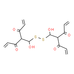 ChemSpider 2D Image | 4,4'-[Disulfanediylbis(hydroxymethylene)]bis(1,6-heptadiene-3,5-dione) | C16H18O6S2