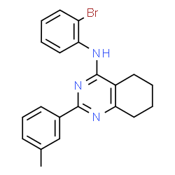 ChemSpider 2D Image | N-(2-Bromophenyl)-2-(3-methylphenyl)-5,6,7,8-tetrahydro-4-quinazolinamine | C21H20BrN3