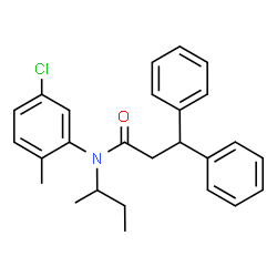 ChemSpider 2D Image | N-sec-Butyl-N-(5-chloro-2-methylphenyl)-3,3-diphenylpropanamide | C26H28ClNO