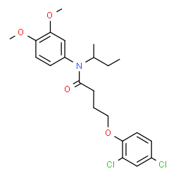 ChemSpider 2D Image | N-sec-Butyl-4-(2,4-dichlorophenoxy)-N-(3,4-dimethoxyphenyl)butanamide | C22H27Cl2NO4