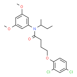 ChemSpider 2D Image | N-sec-Butyl-4-(2,4-dichlorophenoxy)-N-(3,5-dimethoxyphenyl)butanamide | C22H27Cl2NO4