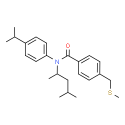 ChemSpider 2D Image | N-(4-Isopropylphenyl)-N-(4-methyl-2-pentanyl)-4-[(methylsulfanyl)methyl]benzamide | C24H33NOS
