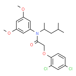 ChemSpider 2D Image | 2-(2,4-Dichlorophenoxy)-N-(3,5-dimethoxyphenyl)-N-(4-methyl-2-pentanyl)acetamide | C22H27Cl2NO4
