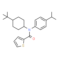 ChemSpider 2D Image | N-(4-Isopropylphenyl)-N-[4-(2-methyl-2-propanyl)cyclohexyl]-2-thiophenecarboxamide | C24H33NOS
