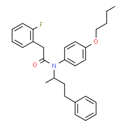 ChemSpider 2D Image | N-(4-Butoxyphenyl)-2-(2-fluorophenyl)-N-(4-phenyl-2-butanyl)acetamide | C28H32FNO2
