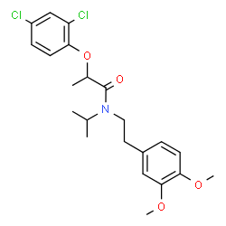 ChemSpider 2D Image | 2-(2,4-Dichlorophenoxy)-N-[2-(3,4-dimethoxyphenyl)ethyl]-N-isopropylpropanamide | C22H27Cl2NO4
