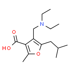 ChemSpider 2D Image | 4-[(Diethylamino)methyl]-5-isobutyl-2-methyl-3-furoic acid | C15H25NO3
