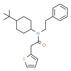 ChemSpider 2D Image | N-[4-(2-Methyl-2-propanyl)cyclohexyl]-N-(2-phenylethyl)-2-(2-thienyl)acetamide | C24H33NOS