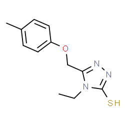 ChemSpider 2D Image | 4-Ethyl-5-((p-tolyloxy)methyl)-4H-1,2,4-triazole-3-thiol | C12H15N3OS