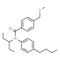ChemSpider 2D Image | N-(4-Butylphenyl)-4-[(methylsulfanyl)methyl]-N-(3-pentanyl)benzamide | C24H33NOS