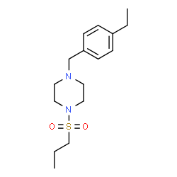 ChemSpider 2D Image | 1-(4-Ethylbenzyl)-4-(propylsulfonyl)piperazine | C16H26N2O2S