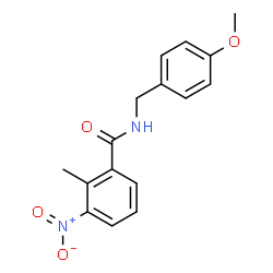 ChemSpider 2D Image | N-(4-Methoxybenzyl)-2-methyl-3-nitrobenzamide | C16H16N2O4