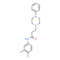 ChemSpider 2D Image | N-(3,4-Dimethylphenyl)-3-(4-phenyl-1-piperazinyl)propanamide | C21H27N3O