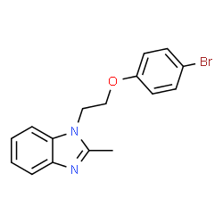 ChemSpider 2D Image | 1-[2-(4-Bromophenoxy)ethyl]-2-methyl-1H-benzimidazole | C16H15BrN2O