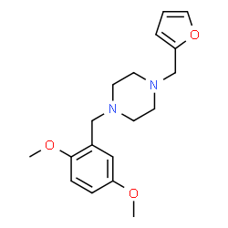 ChemSpider 2D Image | 1-(2,5-Dimethoxybenzyl)-4-(2-furylmethyl)piperazine | C18H24N2O3