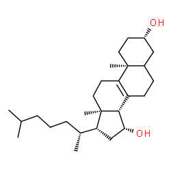 ChemSpider 2D Image | (3beta,15beta)-Cholest-8-ene-3,15-diol | C27H46O2