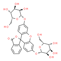 ChemSpider 2D Image | 6'-(beta-D-Gulopyranosyloxy)-3-oxo-3H-spiro[2-benzofuran-1,9'-xanthen]-3'-yl beta-D-gulopyranoside | C32H32O15