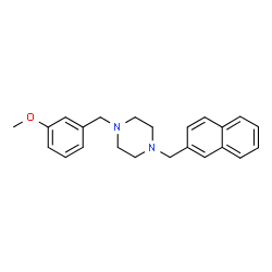 ChemSpider 2D Image | 1-(3-Methoxybenzyl)-4-(2-naphthylmethyl)piperazine | C23H26N2O