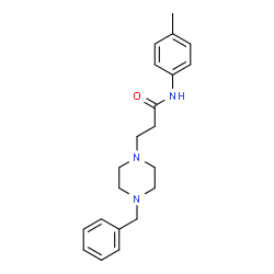 ChemSpider 2D Image | 3-(4-Benzyl-1-piperazinyl)-N-(4-methylphenyl)propanamide | C21H27N3O