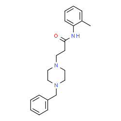 ChemSpider 2D Image | 3-(4-Benzyl-1-piperazinyl)-N-(2-methylphenyl)propanamide | C21H27N3O